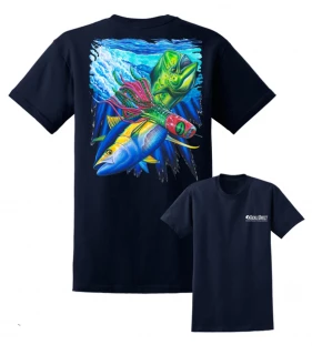 David Dunleavy DDM8049 TD Logo Mahi Tuna Lure SS Shirt - Navy M