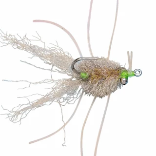Enrico Puglisi Micro Crab Saltwater Fly w/ Bead Chain Eye - #8wg Sand