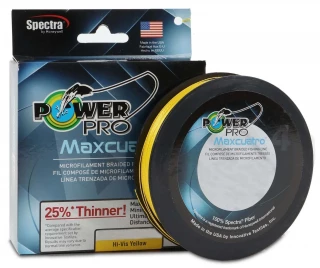 PowerPro Maxcuatro Braided Fishing Line Hi-Vis Yellow 500yd Spools