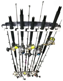 Reel Salty Waterproof 11 Fishing Rod Wall/Ceiling Storage Rack - Gray