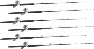 Shimano Talica TAC20BFC / TackleDirect Platinum Hook White Marlin Package w/ 6 Combos