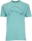 Simms Trout Outline T-Shirt - Oil Blue Heather