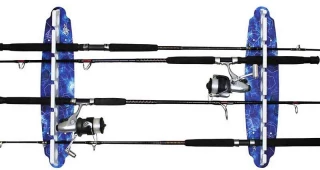 Reel Salty Waterproof 11 Fishing Rod Wall/Ceiling Rack - Deep Blue