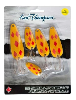 Len Thompson Original 5 piece Lure Kit - Yellow/Red 5 Diamonds