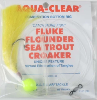 Aqua Clear FW-4YFYH Fluke/Flounder/Trout/Croaker Single Leader Rig